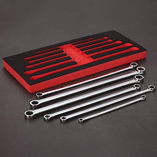 BULLTOOLS 6-Piece Extra Long Double Box End Wrench Set Chrome Vanadium Steel Aviation Wrenches Metric 8-19mm with Organizer Box