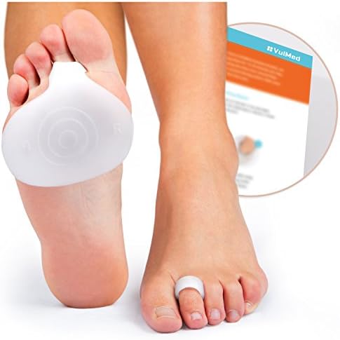VulMed Metatarsal Foot Pads - Gel Ball of Foot Cushions for Feet Pain Relief (1-Pair)