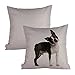 Queenie® - 2 Pcs Dog Breed Series II Decorative Pillowcase Cushion Cover for Sofa Throw Pillow Case 18 X 18 Inch 45 X 45 Cm, Set of 2 (Boston Terrier Standing)