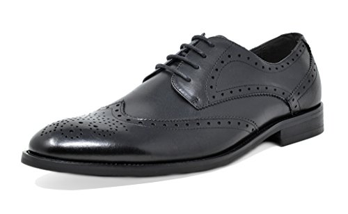 Bruno Marc Men's Waltz-3 Black Italian Genuine Leather Collection Dress Oxfords Shoes - 12 M US