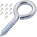 Shells 10PCS 14# Silver Color Zinc Plated Metal Cup Hooks Eye Shape Screw Hooks Self-tapping Screws Hooks Ring 2 Inches