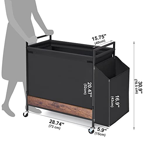 Laundry Hamper with Wheels; 174L Extra Large Rolling Laundry Cart with