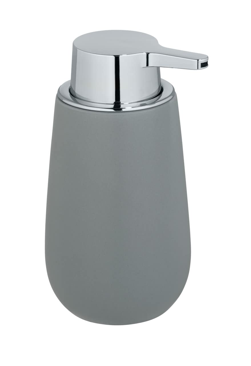 WENKO 23648100 Soap Dispenser, Grey, 9.5 x 16 x 8 cm — image 1