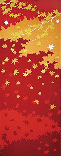 ヤマコー(Yamaco) Yamako 87556 Shiki Saifu, Tenugui, Autumn Leaves 13.8 x 35.4 inches (35 x 90 cm)