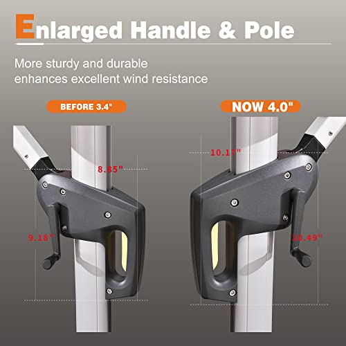 PURPLE LEAF Patio Umbrella 12 Feet Double Top Deluxe Square Offset