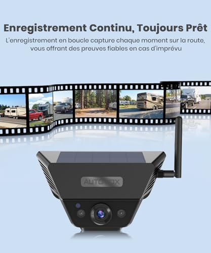 AUTO-VOX 【Wireless Solar Backup Camera】1 min installation, includes special storage bag for car rear view camera, suitable for truck, trailer, van, camper, 7.2 inch and