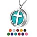 HOUSWEETY Aromatherapy Essential Oil Diffuser Necklace-Stainless Steel Locket Pendant,11 Refill Pads(Non-engraving)