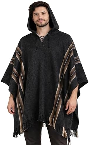 Amazon.com: LATITUDE ZERO Alpaca Wool Poncho -Serape | Warm & Soft