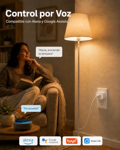 E T EASYTAO Enchufe Inteligente, Mini Contacto Alexa Wifi Smart Plug Compatible con Smartlife Amazon Alexa, Google Home, Sola 2.4G WiFi, Control Remoto via APP los Dispositivos Eléctricos, 4 PACK