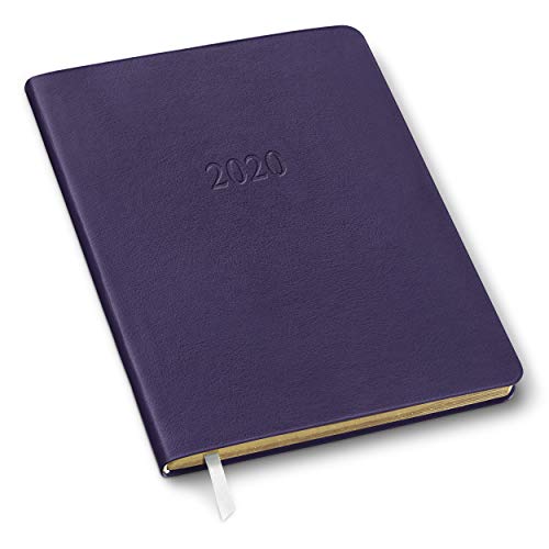 2020 Large Weekly Leather Planner by Gallery Leather - Open Format 9.75"x7.5" - Camden Violet (Purple)