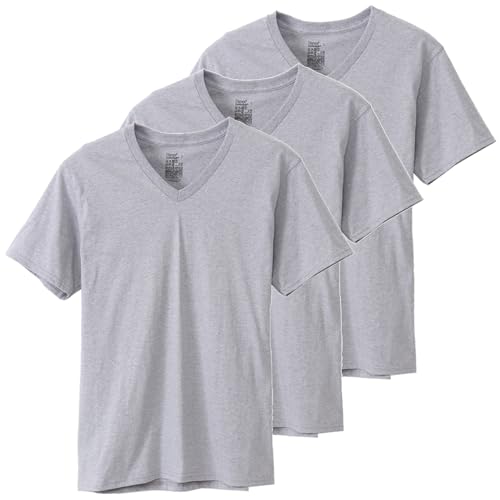 [ヘインズ] アンダーシャツ 半袖 Vネック (3枚組) 抗菌防臭加工(Fresh IQ) 3P RS VネックTシャツ グローバルバリューライントップス HM1EY703 メンズ ヘザーグレー M