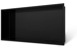 BATHLAVISH Matte Black Shower Niche 24" X 12"(Inner Size 23.2"X11.2") 304 Stainless Steel Wall Niche Bathroom Shelf for Shower Wall No Tile Needed, Recessed Niche Shower Insert for Bathroom Storage