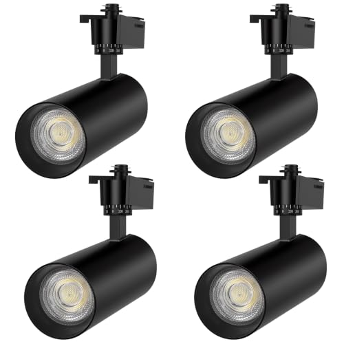 Bacane Track Lighting Kit 20W, Adjustable LED Lights 3000k-4000k-6500k, Track Lighting Fixtures Ceiling For Kitchen Accent Art, 800LM (Light - 4P)