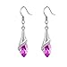 Aokdis (TM) Hot Womens Lady Crystal Marquise Cut Teardrop Wedding Earrings Gift (hot pink)