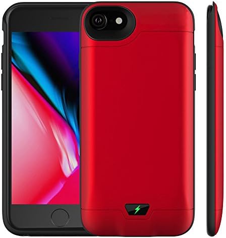 Lanyos Battery Case High Capacity 8000mAh Portable Power Bank Protective Charger Case for iPhone 6 Plus/7Plus/8Plus, (5.5inch) -Red