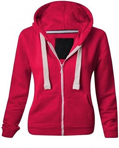 ZJ FASHIONS Kids Girls &amp; Boys Plain Fleece Hoodie Zip up Zipper (13, Cerise)