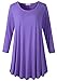 LARACE Women 3/4 Sleeve Tunic Top Loose Fit Flare T-Shirt(3X, Purple)