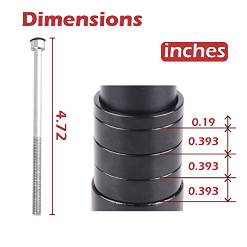 JEELAD MTB Bicycle Bike Fork Stem Extender Aluminium Alloy Head Up Adapter Handlebar Riser Adaptor (Black-2) - Thumbnail 4