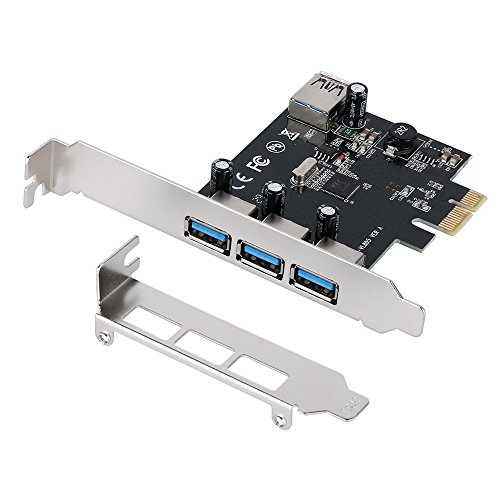 QNINE USB 3.0 PCIe Expansion Card, 4 Port (3 External and 1 Internal) PCI-e to USB Adapter, PCI Express Controller Hub for Windows Desktop PC Superspeed Up to 5Gbps Build in Self-Powered Technology - Thumbnail 5