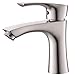 KINGO HOME Contemporary Stainless Steel Single Hole Lavatory Single Handle Brushed Nickel Bathroom Faucet, Hot and Cold Water Vanity Faucets
