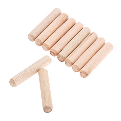 50pcs Woodworking Hardwood Round Dowel Pins Wooden Craft Rods Furniture Fitting Tools 10x50mm(DxL)/0.39"x2.00"