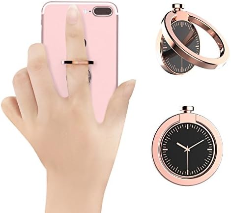 Ring Grip For Cell Phone, KOOSEN Watch Design Ring Grip Kickstand For Iphone 7 7 Plus 6S 6 5 5S, Galaxy Tablet,Fit For Magnetic Car Mount,Zinc Alloy 360°Finger Ring Holder For Phone (Rose Gold)