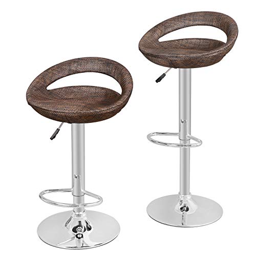 image for Nova Microdermabrasion Modern Ajustable Swivel Bar Stool Rattan Wicker
