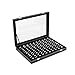 Beautify 100 Slot Ring Box Jewelry Organizer Display Storage Holder Tray Case with Clear Viewing Lid,Black