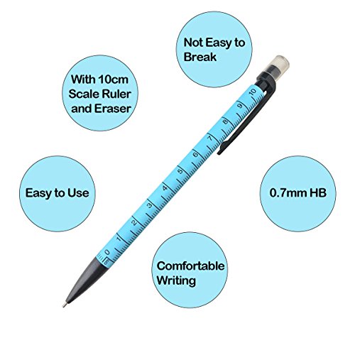 Hapree 48 Pieces Mechanical Pencils Set 0.7mm Medium Point with Eraser and 4 Tubes HB Lead Refills for Writing Drawing