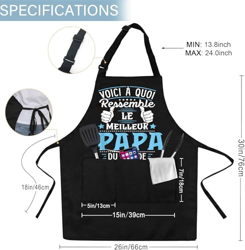 Gkmamrg Father's Day Gift Apron - Dad Gift - Adjustable Apron Chef Aprons for Kitchen, BBQ, Gardening, Restaurant, Barbecue, Coffee Gift Father