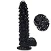 FAAK Silicone Bumpy Dildo G-Spot Novelties Female Masturbator Soft Flexible Adult Toy Cock with Suction Base Waterproof (Black)thumb 1