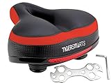 TIGERSMARTS Bike Seat Replacement Padded Comfortable Bicycle Seat with Shock Absorbing Springs- Best Bike Saddle Cushion for Bicycles and Bikes-Improves Riding Comfort