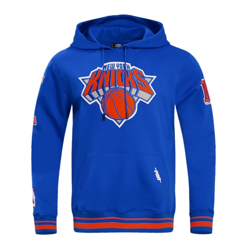 Pro Standard Mens NBA New York Knicks Retro Classics Pull Over Hoodie Royal Blue/Orange S