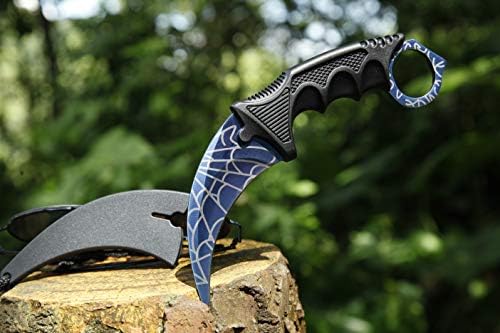 Jeslon Stainless Steel Tactical Karambit Hawbill Knife with Sheath and Cord,Survival Defense Claw Fixed Knife for Outdoor Hunting Camping Hiking Tools