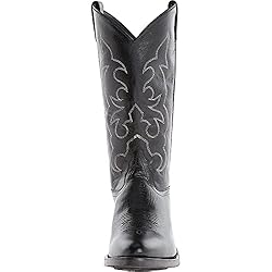 Old West Men's Leather Cowboy Work Boots