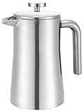Francois et Mimi Stainless Steel Double Wall French Coffee Press, 34-Ounce, Brushed Finish
