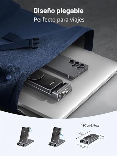 Wireless Charger for Samsung, Magnetic Charging Station mag Safe 3 in 1 for Samsung Galaxy Z Fold/Flip 7/S26 Ultra/S25, Foldable Charger for Galaxy Watch Ultra/8/7/6, Galaxy Buds 4/4 Pro