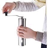 Yescom Stainless Steel Ceramic Burr Manual Coffee Grinder Portable Hand Crank Adjustable Bean Mill for Espresso