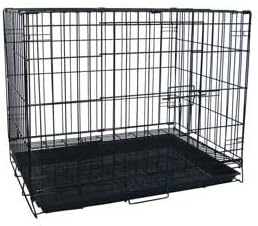 Puppies/Kitten/Rabbit Pet Suitcase Style Folding Training Crate Cage 24"x17"x20"-BLK