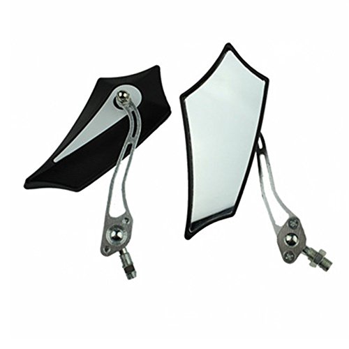 E Supportâ„¢ Silver Universal Motorcycle Motorbike 8mm 10mm Rear View Side Mirror ATV Scooter Bike Sport