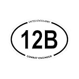 United States Army MOS 12B Combat Engineer Oval Sticker Die Cut Decal FA Vinyl