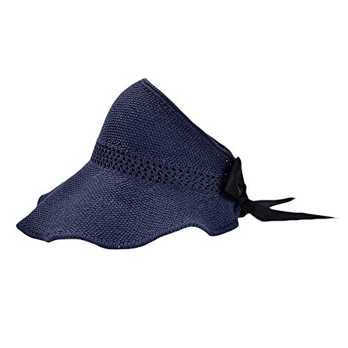 image for Rosoz Summer Straw Beach Sun Visor Ponytail Hats for Women UPF Protect