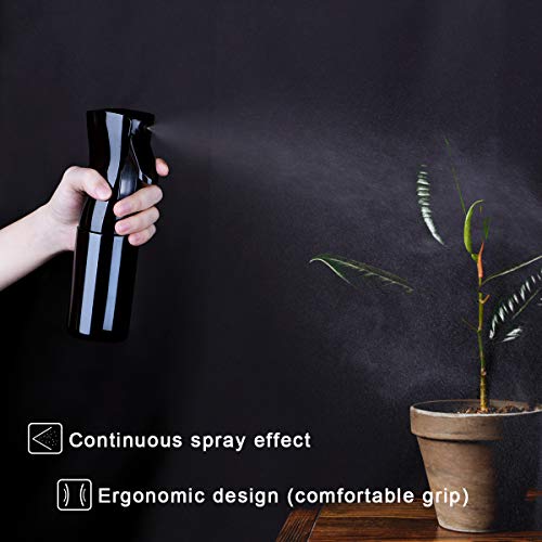 Continuous Spray Mister for Hair, Uceoo 6.8oz 200ml Black Fine Mister