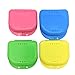 Mouth Guard Case, AIWAYING Orthodontic Dental Retainer Box,Carabiner Hook, Retainer with Case Air Vent Holes Denture Storage Container 4 Pack