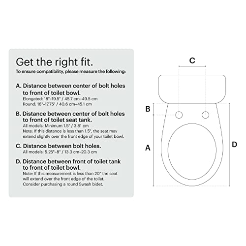 Brondell LE99 Bidet Toilet Seat, Fits Elongated Toilets, Electric Bidet with Remote, Warm Air Dryer, Strong Wash Mode, Stainless-Steel Nozzle, Saved User Settings & Easy Installation