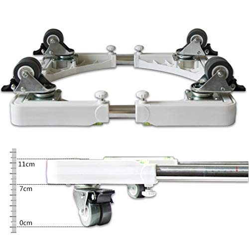 Trolley Pedestal for Washing Machine, Appliance, Adjustable Brake Casters for Dryer Refrigerator,4Brake(Single-Wheel)