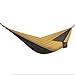 Gonex Camping Hammock, Lightweight Portable Nylon Hammock for Backpacking, Camping, Travel, Beach, Yard, Siesta+Two Free Easy-Wrap Ropes+Carabiners(Black+Brown)
