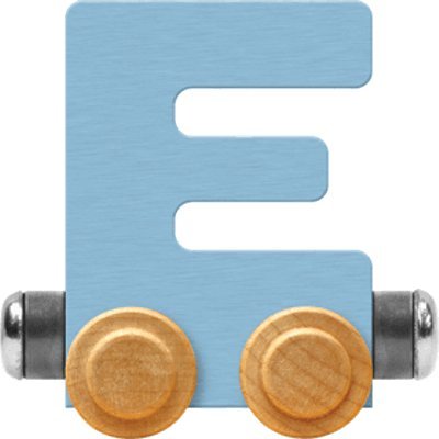 Maple Landmark NameTrain Pastel Letter Car E - Made in USA (Blue)
