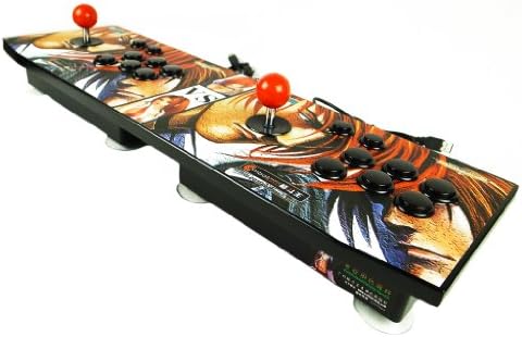 Combat King 2 Players Fighting Stick Arcade Game Joystick PC 6 Buttons Curved Japan Style layout Pro Fighter S-B6E 25.59x7.87inch