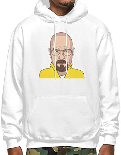 ShannonStone Men Yellow Walter-White-Breaking-Bad Classical Kangaroo Pocket Sweatshirt with Hat for Travel